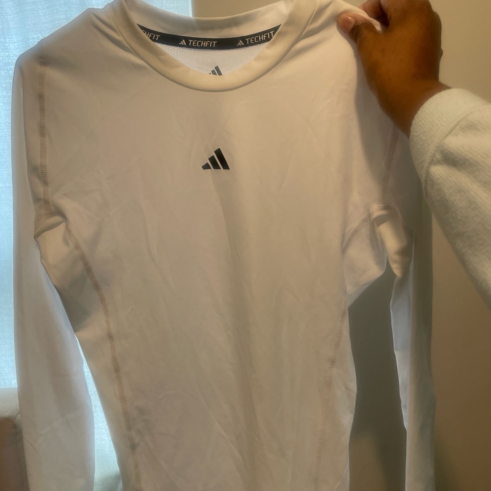 Adidas White Techfit Performance Shirt